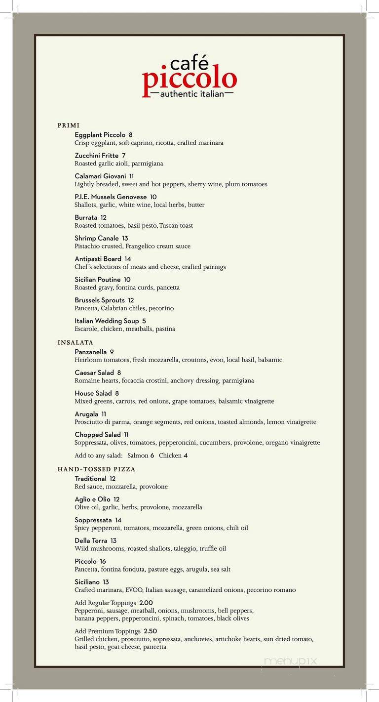 Cafe Piccolo - Avon, OH menu_pic