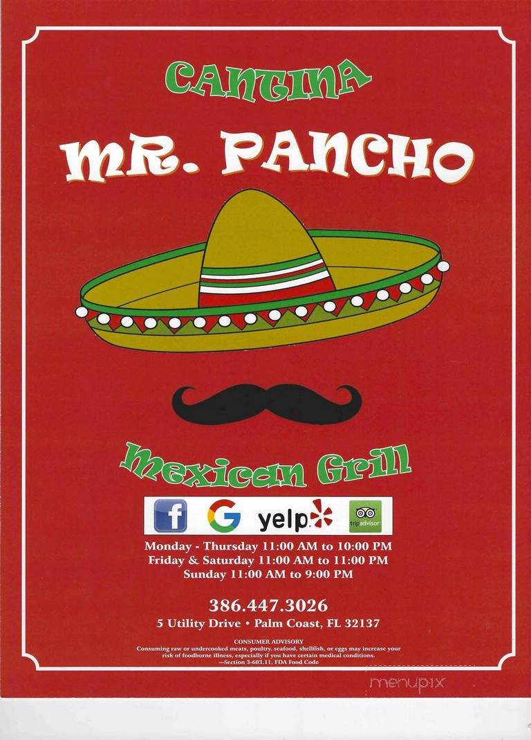 Cantina Mr Pancho - Palm Coast, FL menu_pic