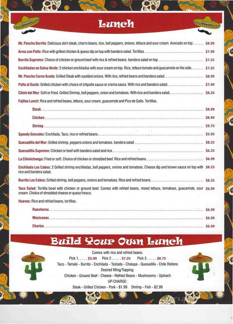 Cantina Mr Pancho - Palm Coast, FL menu_pic