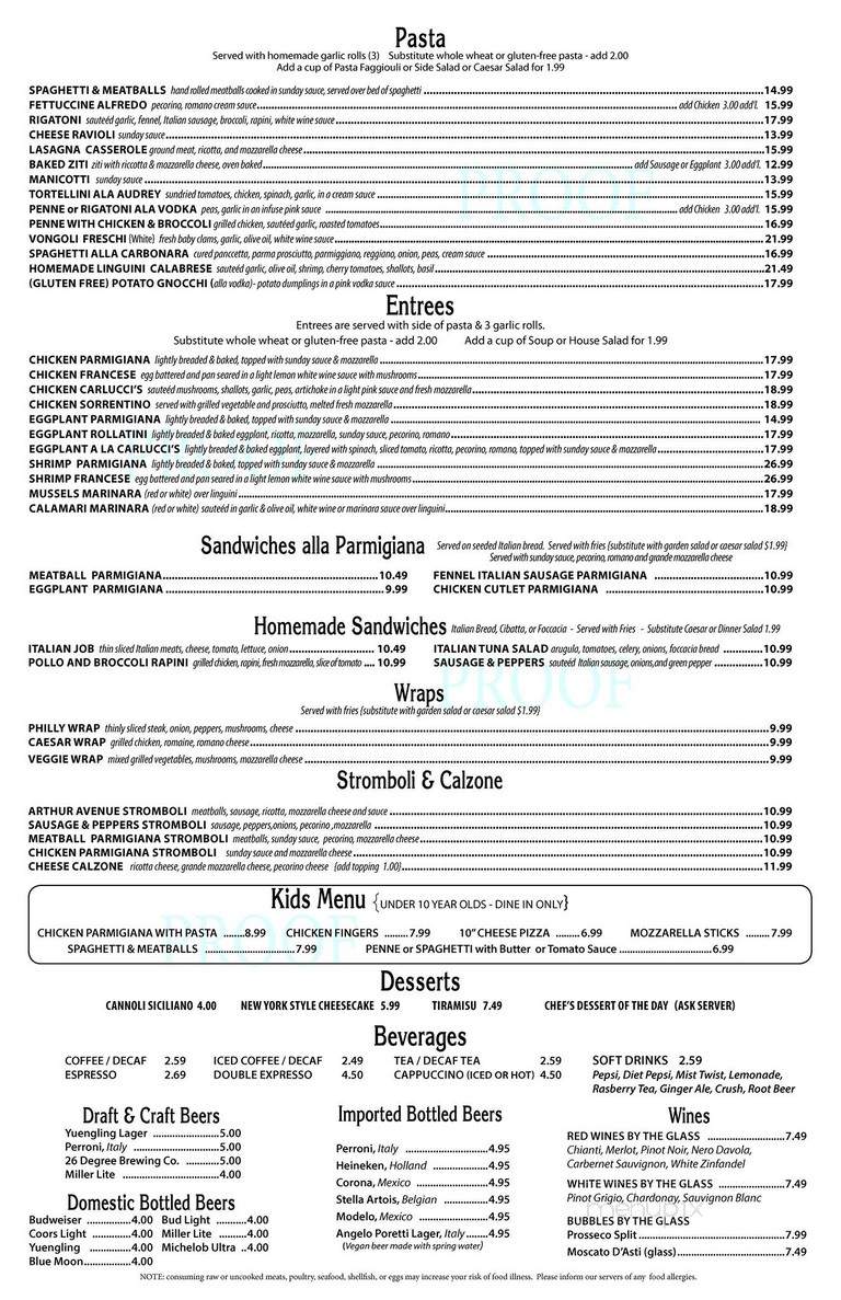 Carlucci's Brick Oven Trattoria & Pizzeria - Pompano Beach, FL menu_pic