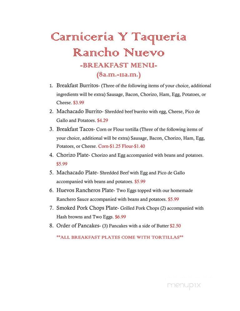 Carneceria Y Taqueria Rancho Nuevo - Springtown, TX