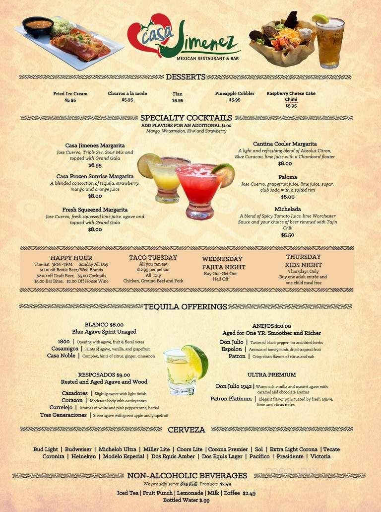 Casa Jimenez - Winter Garden, FL menu_pic