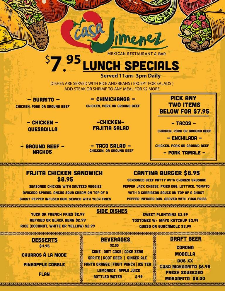Casa Jimenez - Winter Garden, FL menu_pic