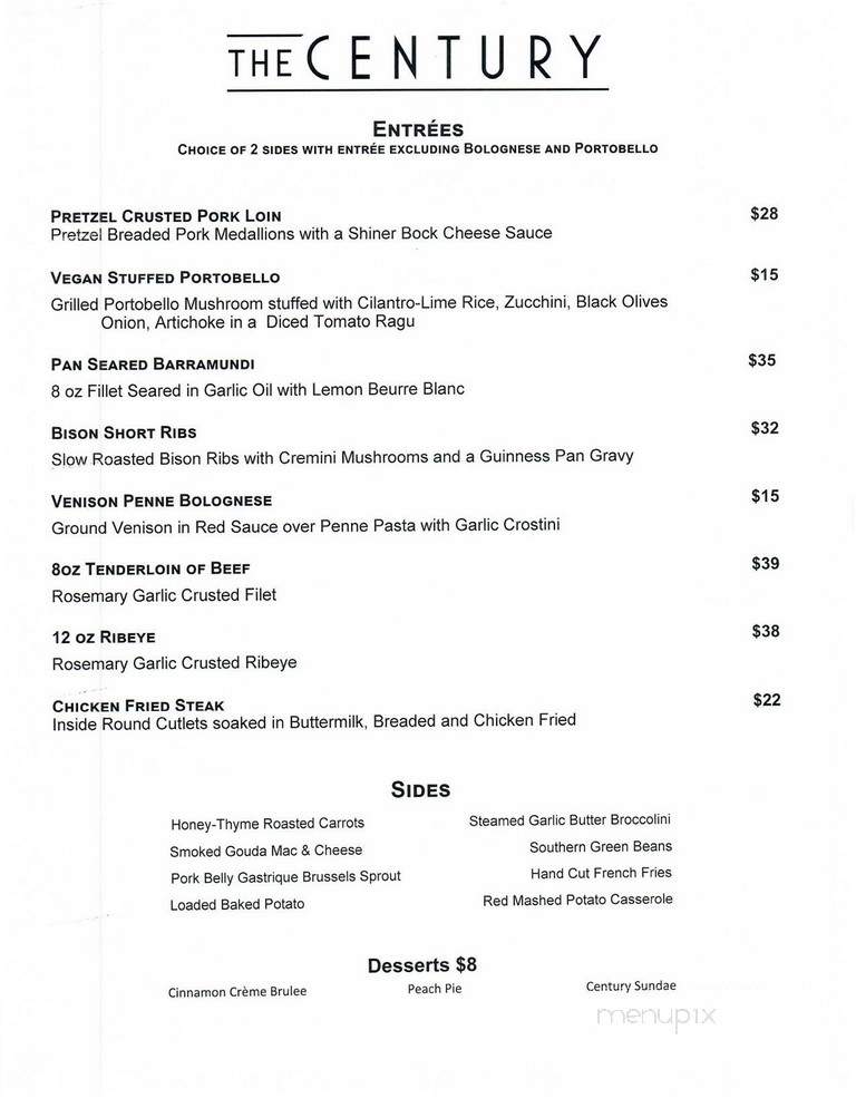 Century Bar & Grill - Inglewood, CA menu_pic