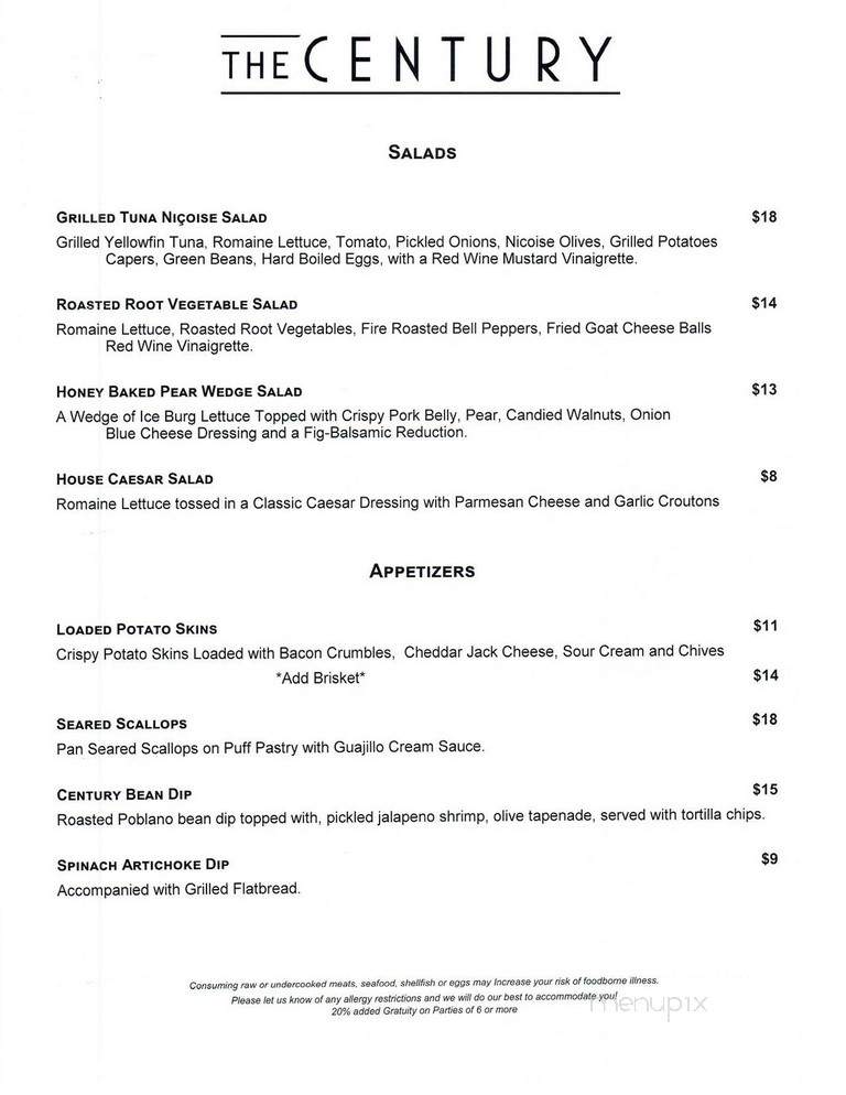 Century Bar & Grill - Inglewood, CA menu_pic