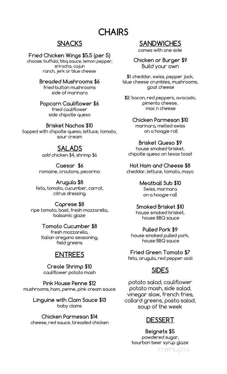 Chairs - East Point, GA menu_pic