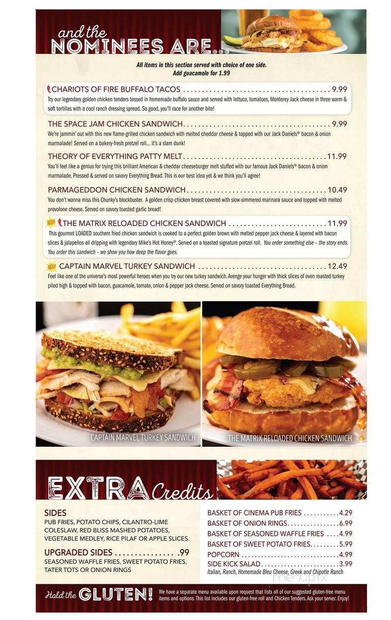 Chunky's Cinema Pub - Manchester, NH menu_pic