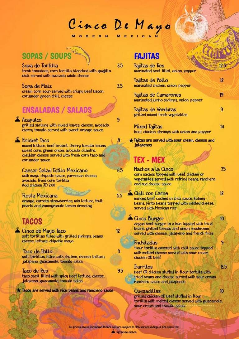 Cinco De Mayo - Revere, MA menu_pic