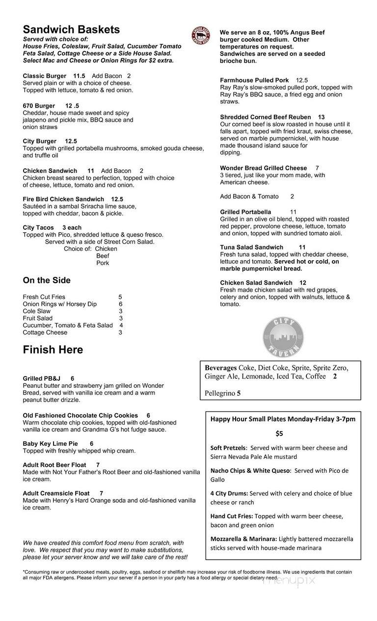 City Tavern - Columbus, OH menu_pic