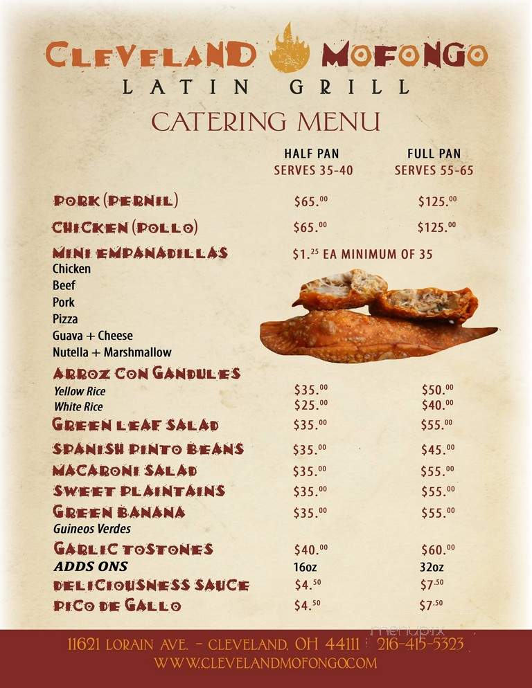 Cleveland Mofongo Latin Grill - Cleveland, OH menu_pic