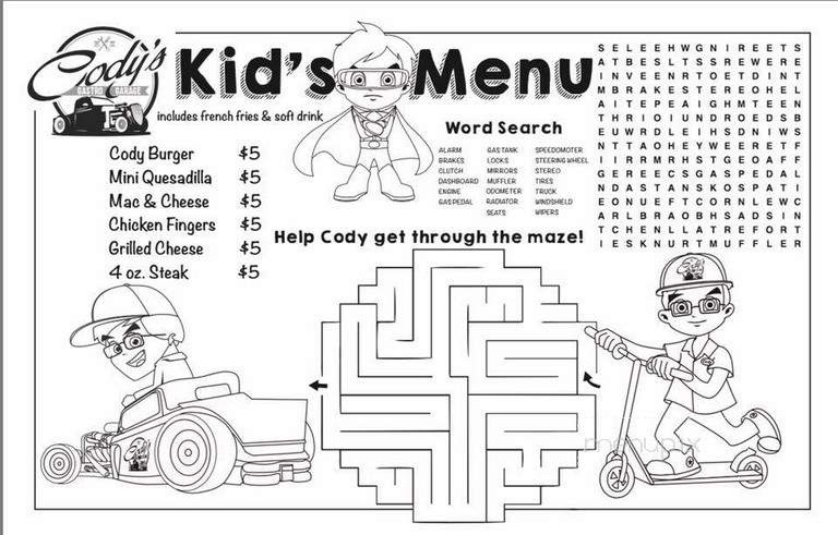 Cody's Gastro Garage - Garden City, UT menu_pic