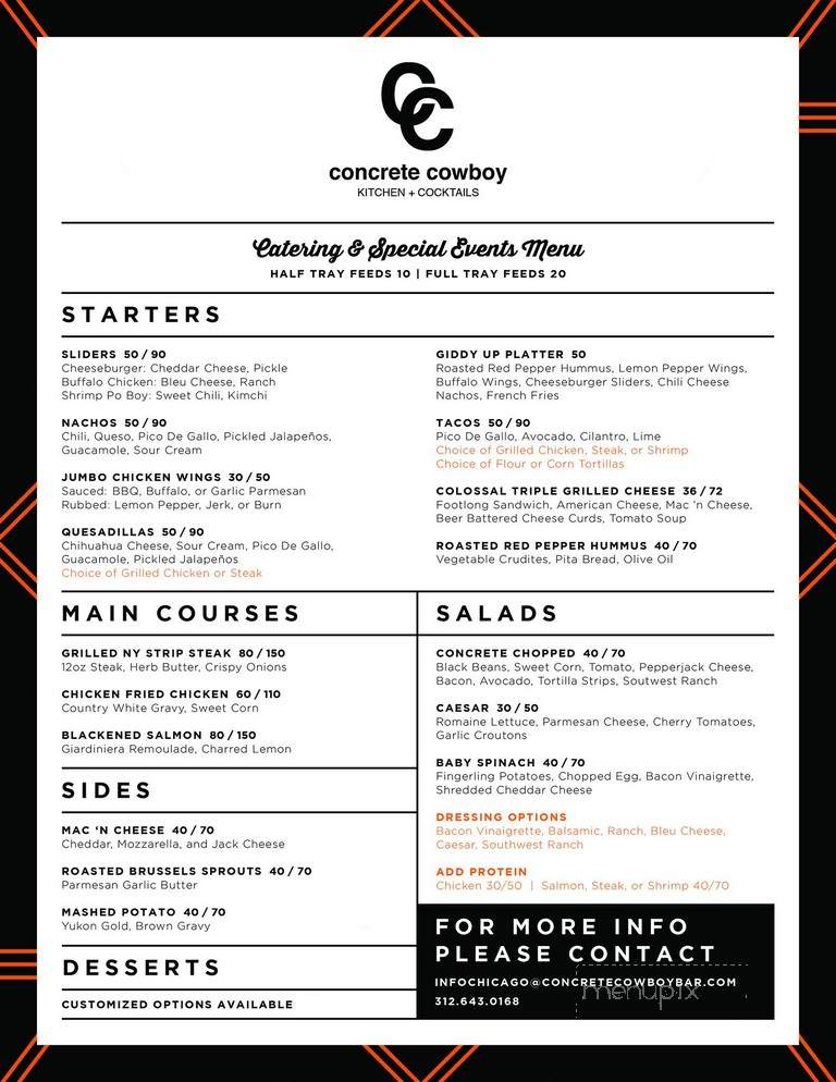 Concrete Cowboy - Chicago, IL menu_pic
