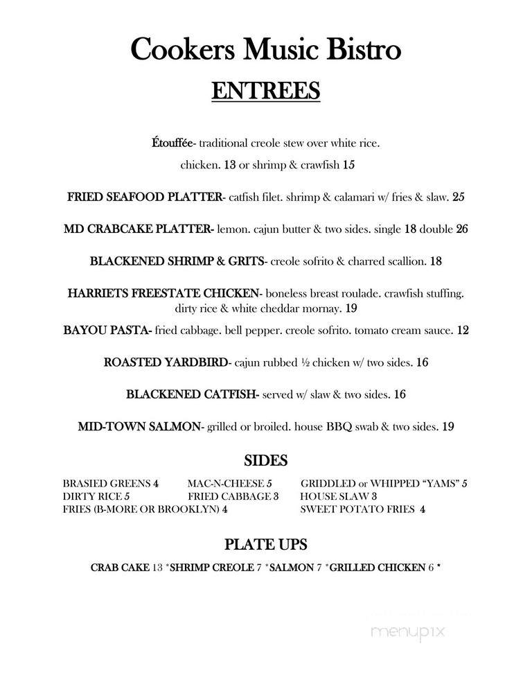 Cookers Music Bistro - Baltimore, MD