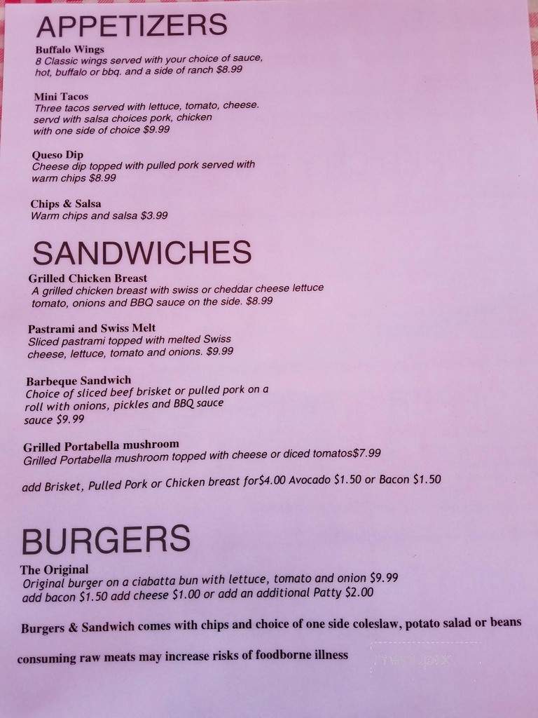 Copper City Saloon - Bisbee, AZ menu_pic