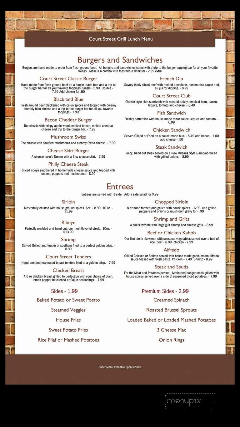Court Street Grill - Moulton, AL menu_pic