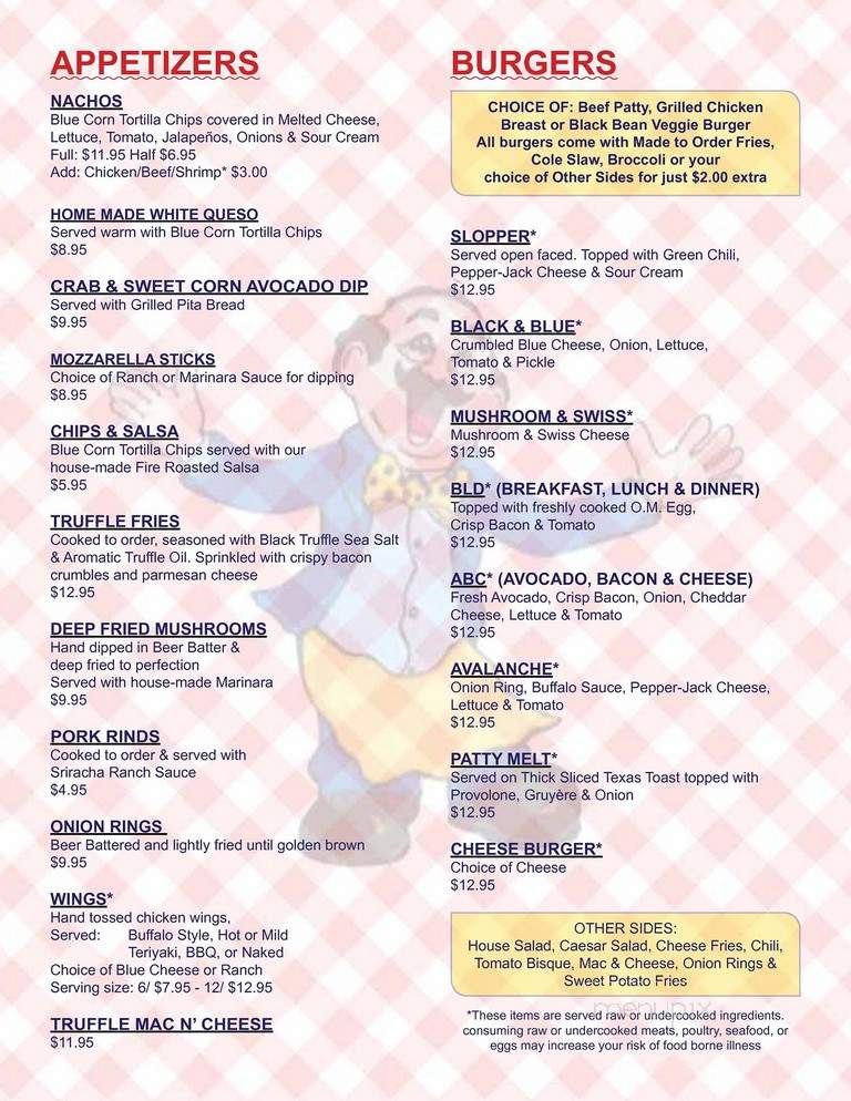 Cousin Pat's Pub & Grill - Estes Park, CO menu_pic