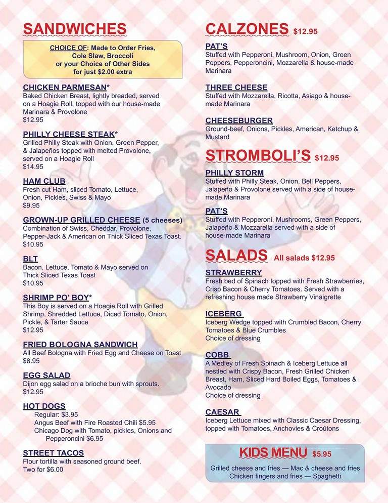 Cousin Pat's Pub & Grill - Estes Park, CO menu_pic