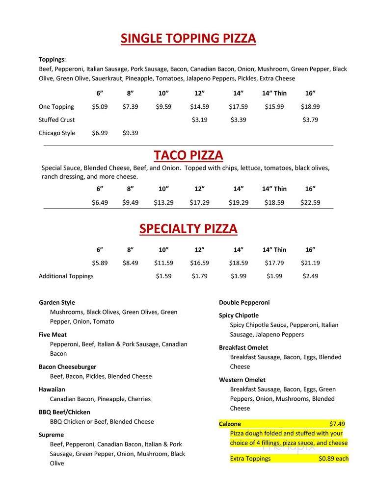 D'andreas - Hazen, ND menu_pic