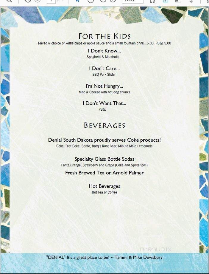 Denial South Dakota - Custer, SD menu_pic