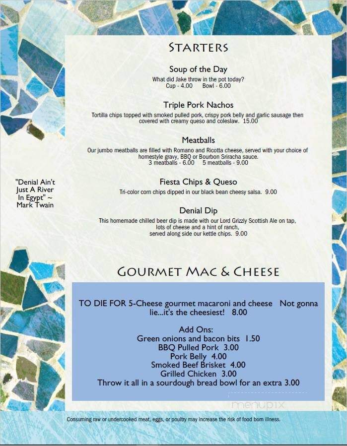 Denial South Dakota - Custer, SD menu_pic