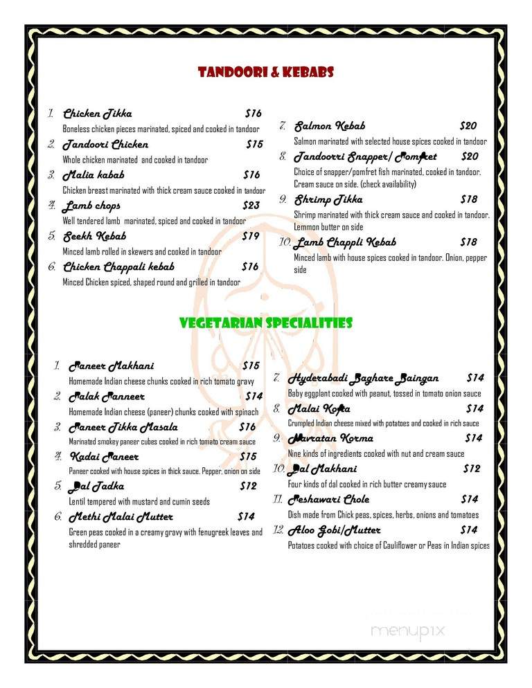 Dine India - Orlando, FL menu_pic