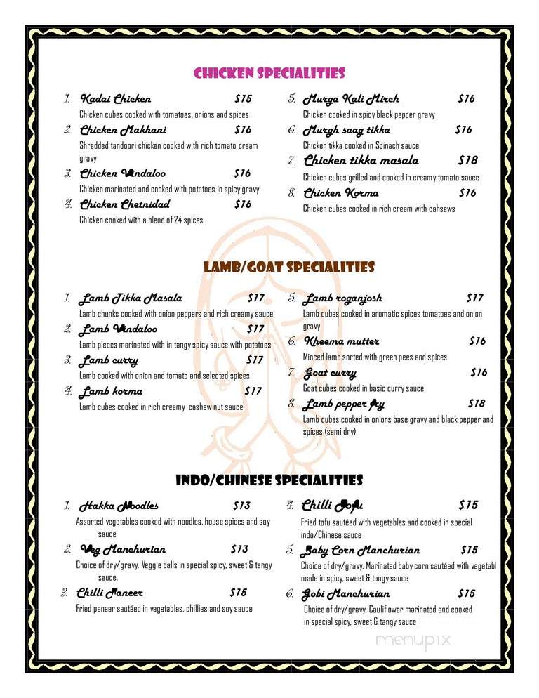 Dine India - Orlando, FL menu_pic
