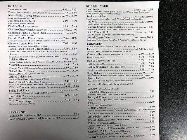 Dino's Wings & Things - Birdsboro, PA menu_pic