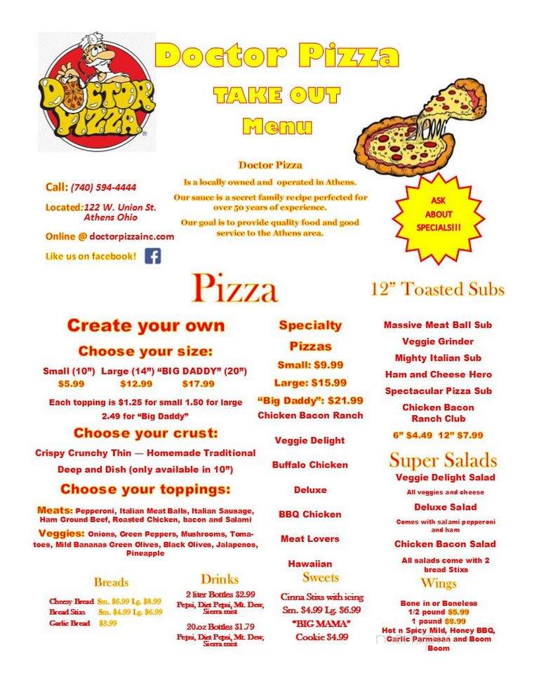 Doctor Pizza - Athens, OH menu_pic