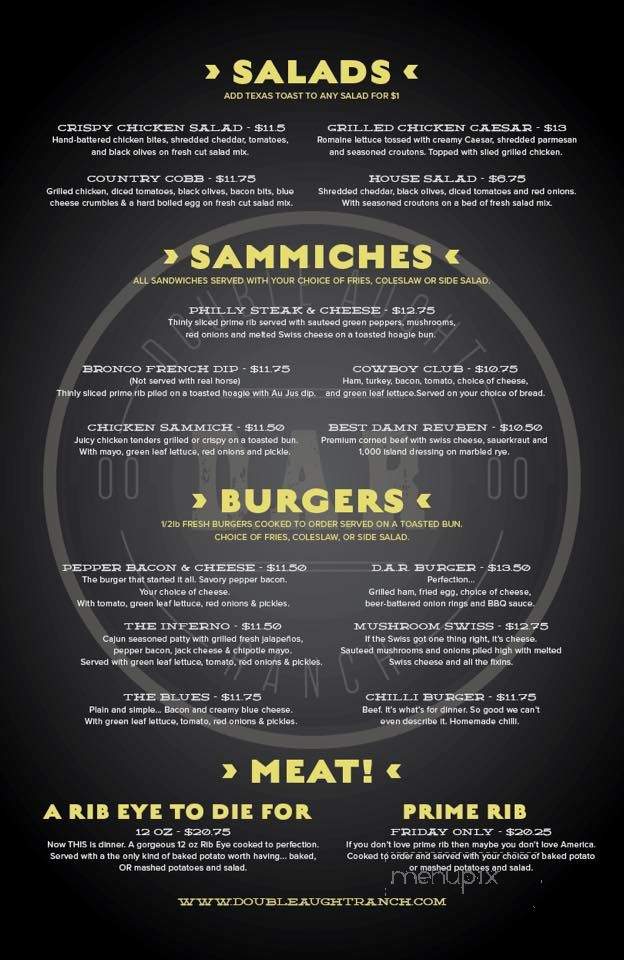 Double Aught Ranch - Canby, OR menu_pic
