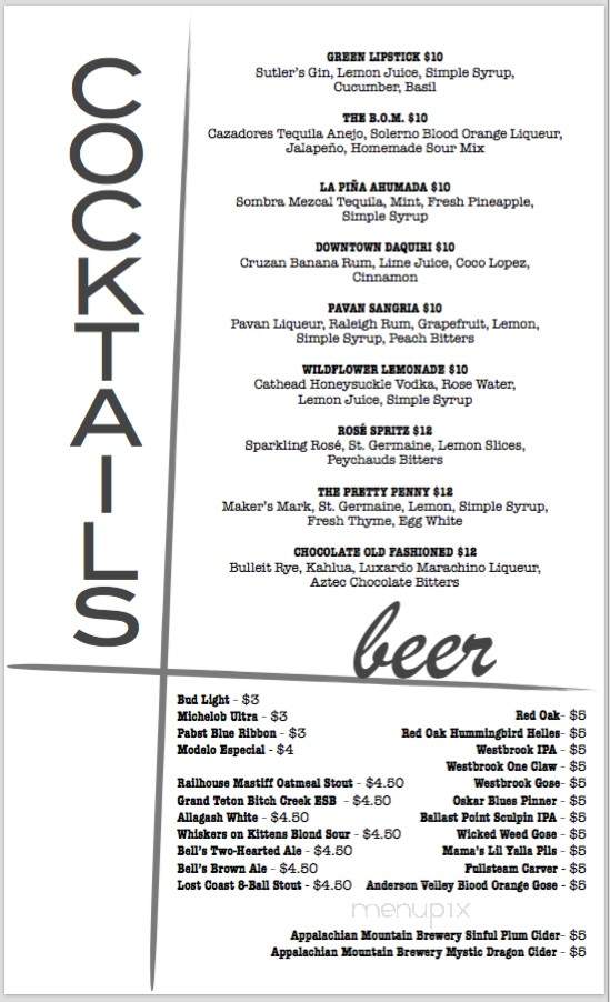Dram + Morsel - Wilmington, NC menu_pic