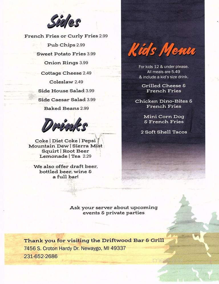 Driftwood Bar & Grill - Novi, MI menu_pic
