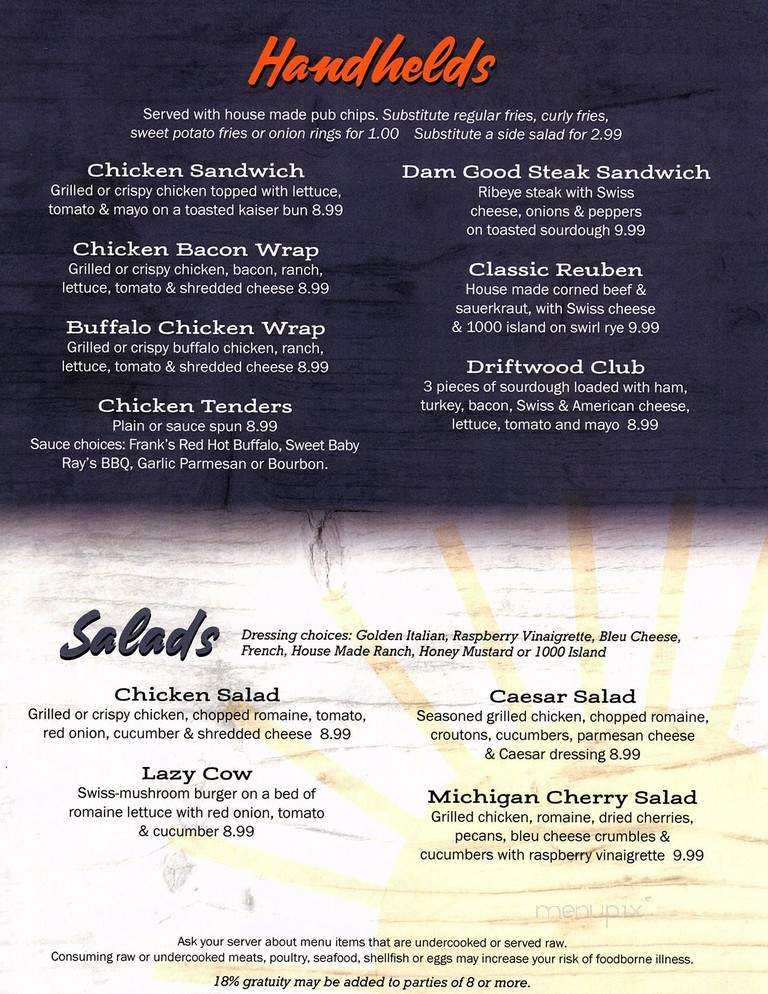 Driftwood Bar & Grill - Novi, MI menu_pic