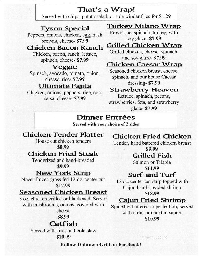 Dub Town Grill - Weatherford, OK menu_pic