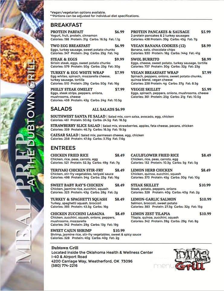 Dub Town Grill - Weatherford, OK menu_pic