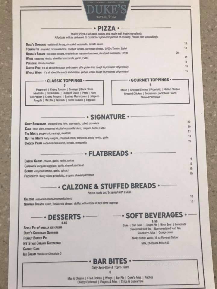 Duke's Supper & Spirits - Point Pleasant Beach, NJ menu_pic