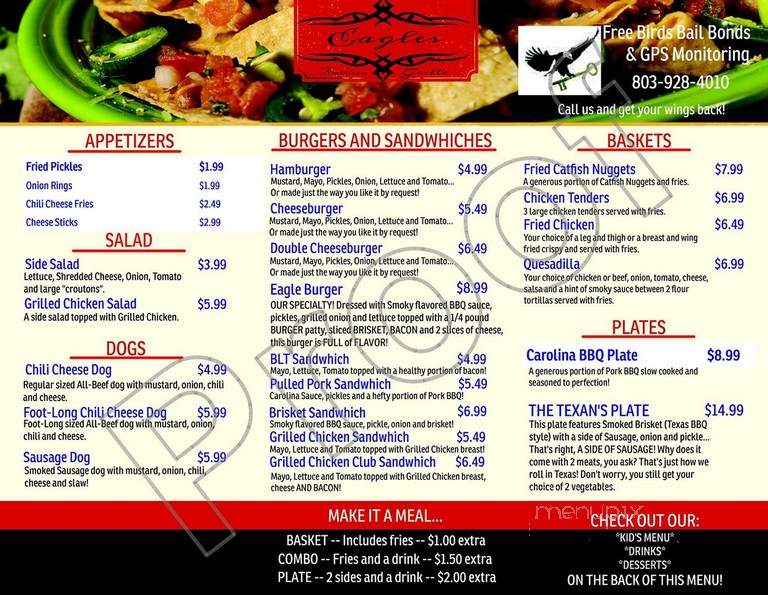 Eagles American Grille - North, SC menu_pic