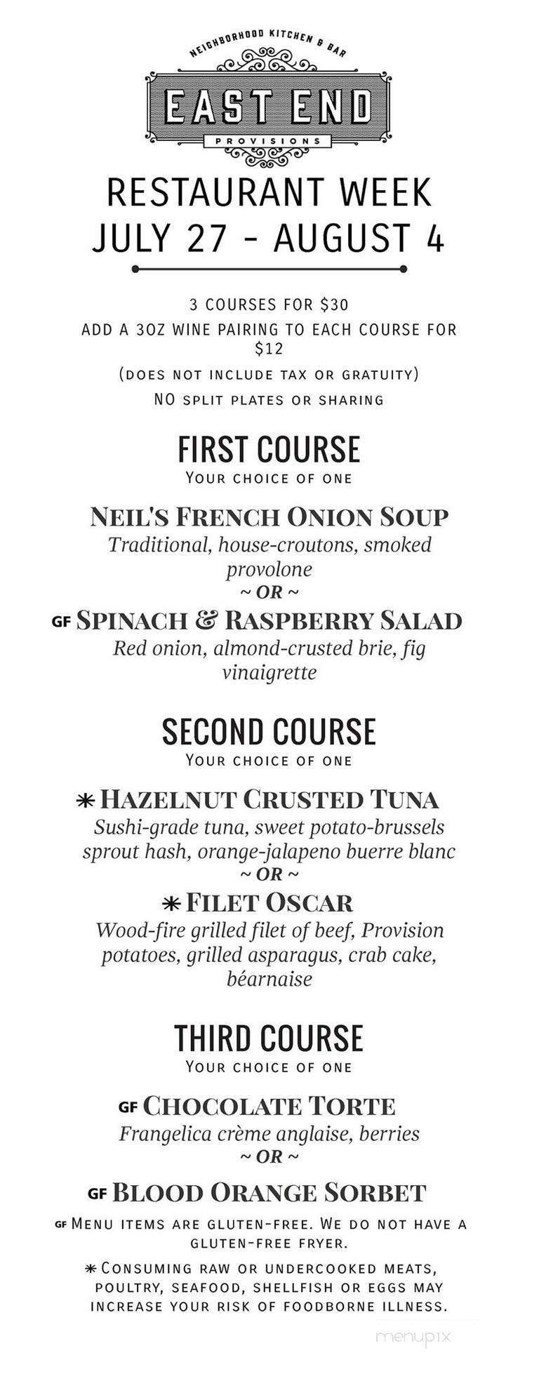 East End Provisions - Savannah, GA menu_pic