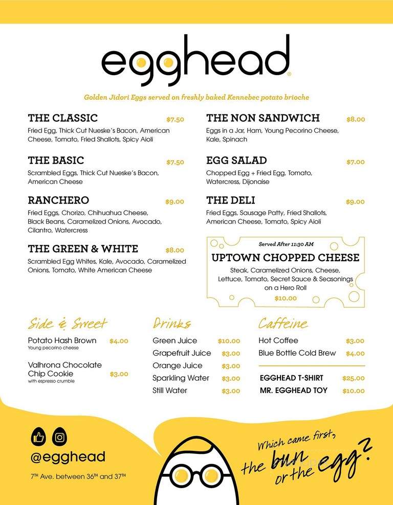 Egghead - New York, NY menu_pic