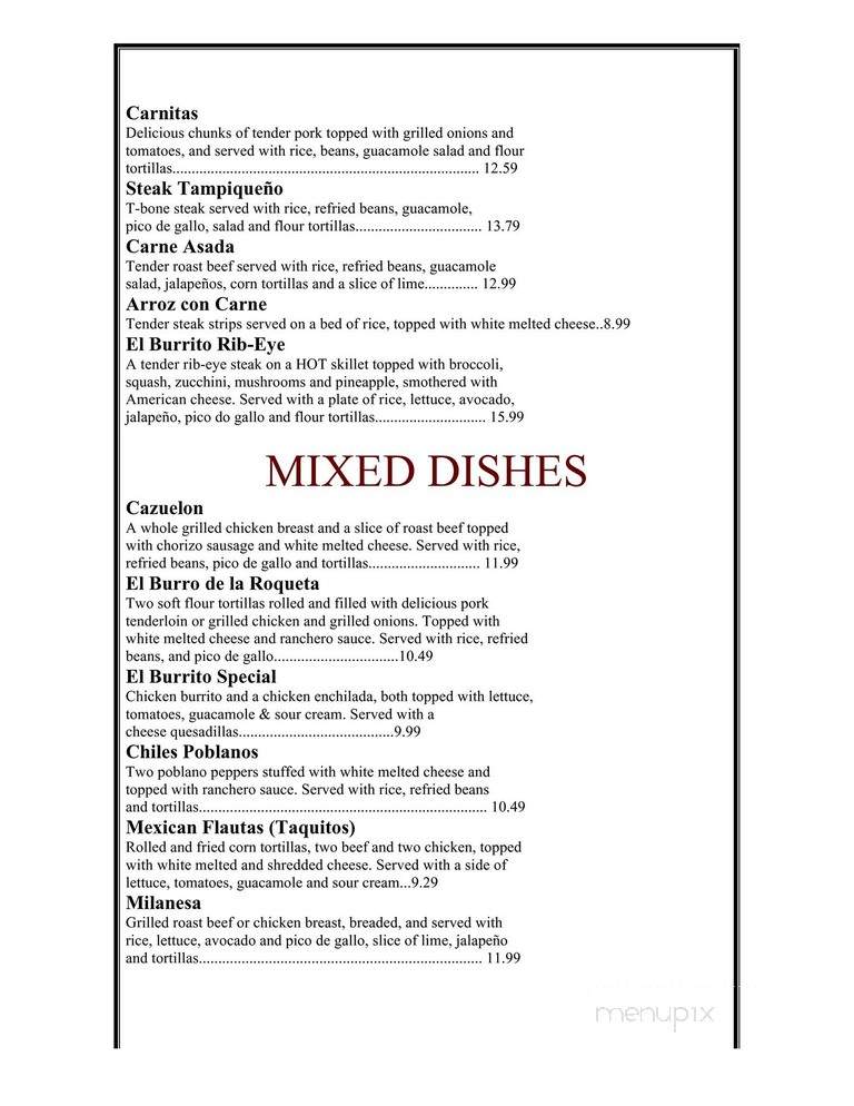 El Burrito - Greenville, MO menu_pic