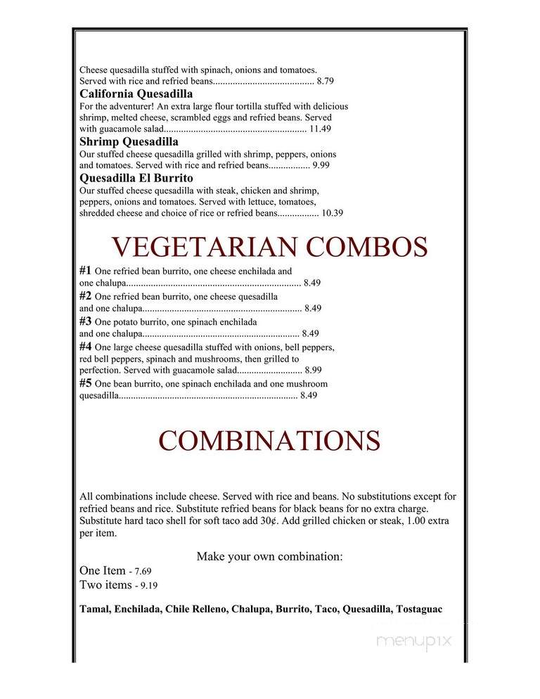 El Burrito - Greenville, MO menu_pic