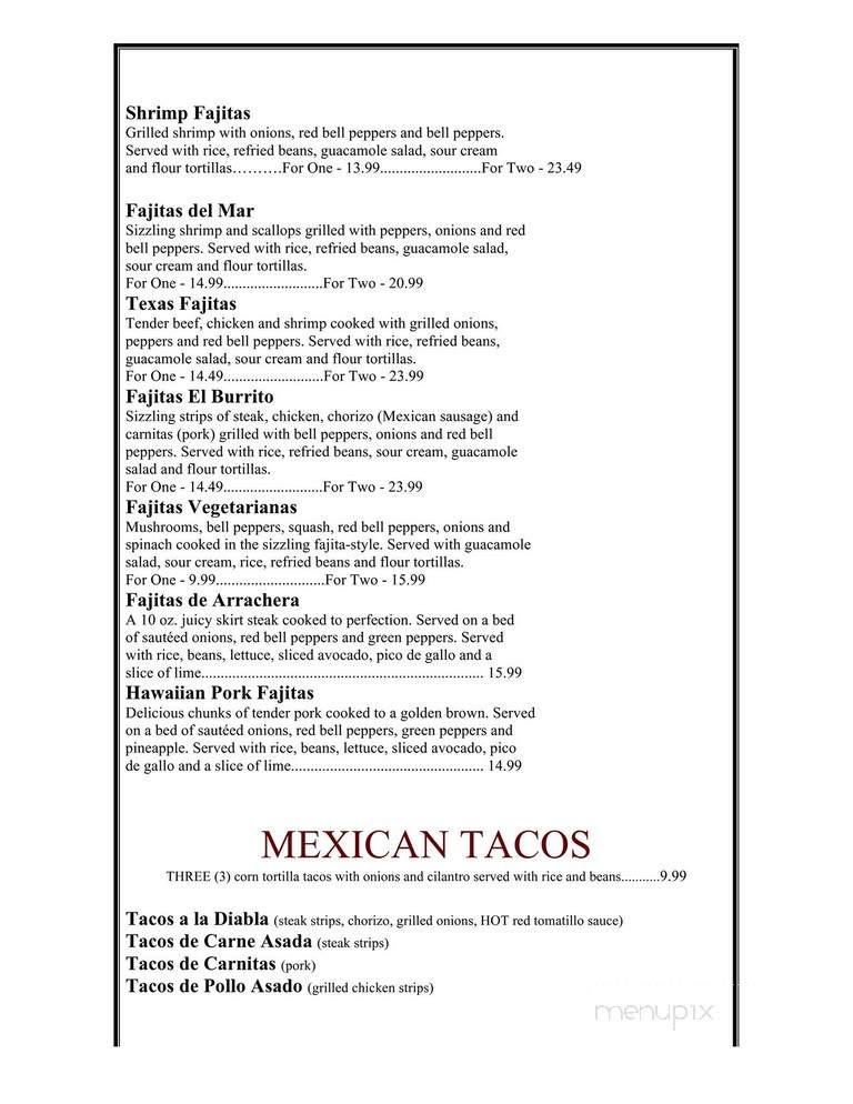 El Burrito - Greenville, MO menu_pic