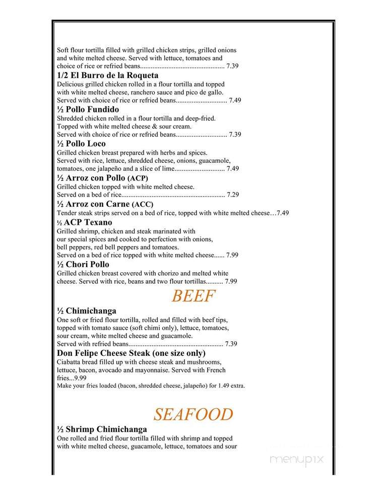 El Burrito - Greenville, MO menu_pic
