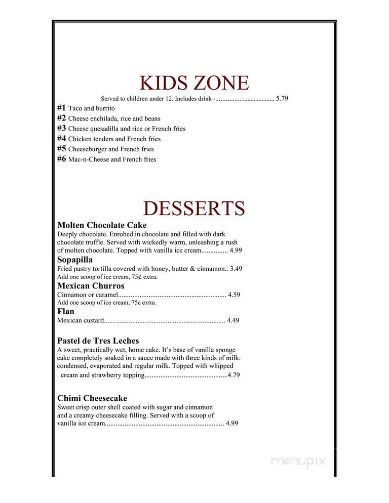 El Burrito - Greenville, MO menu_pic