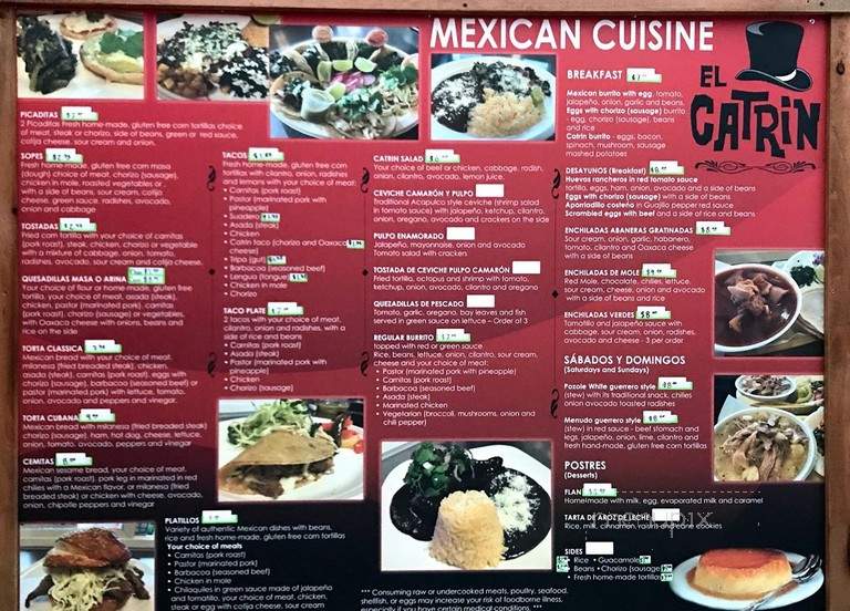 El catrin - Portland, OR menu_pic
