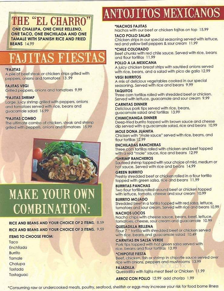 El Charro - Knoxville, TN menu_pic
