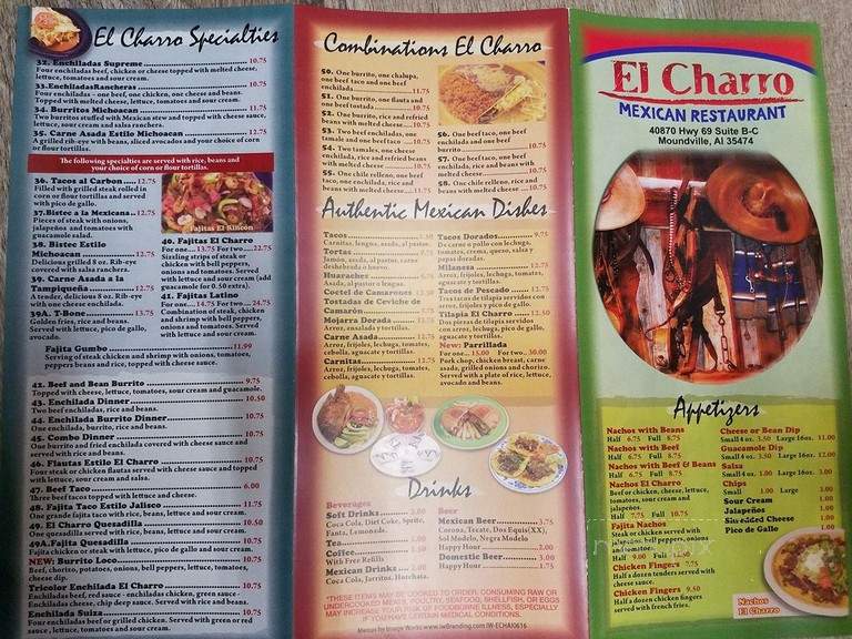 El Charro - Moundville, AL menu_pic