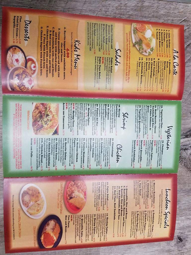 El Charro - Moundville, AL menu_pic