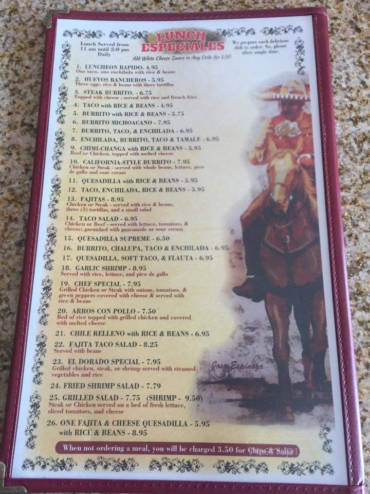 El Dorado Mexican Bar & Grill - Brookhaven, MS menu_pic