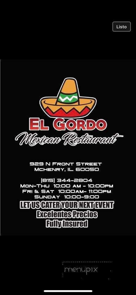 El Gordo Mexican Restaurant - Lakemoor, IL