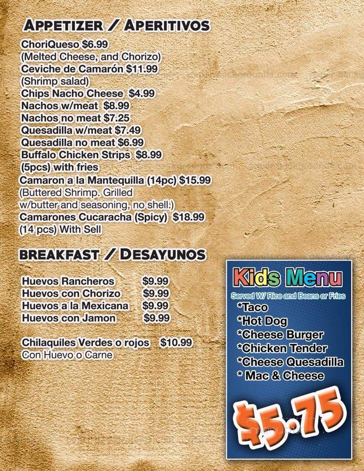 El Gordo Mexican Restaurant - Lakemoor, IL menu_pic